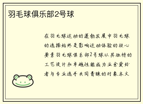 羽毛球俱乐部2号球